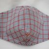red blue check triple layer face mask adult large
